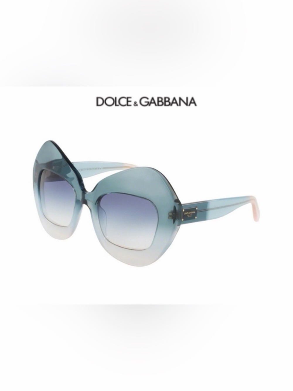 Rare Dolce & Gabbana Women's Blue Gradient Oversized Butterfly Sunglasses